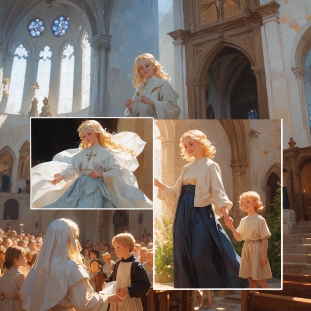 Ethereal Child Portrait in Detailed Illustration Style