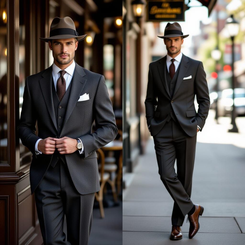 1950s Fashion: American Model in Fitted Suit