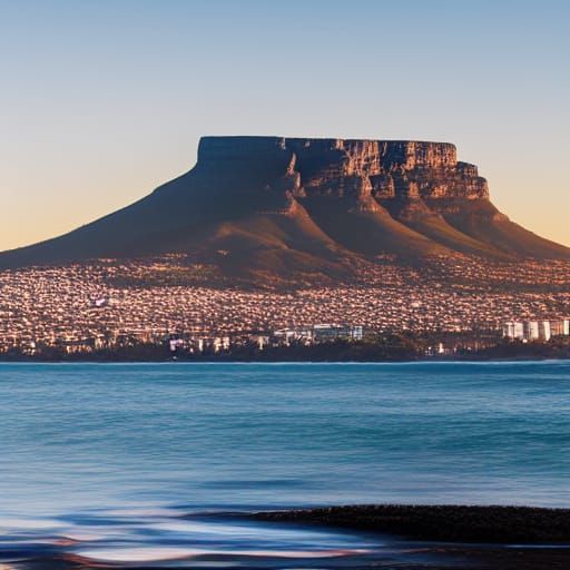 Panoramic View of Table Mountain from Bloubergstrand