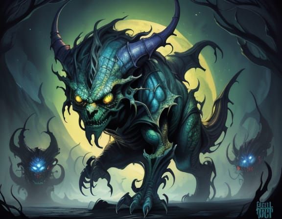 Bizarre Creatures Roam Alien Terrain in Whimsical Digital Pa...