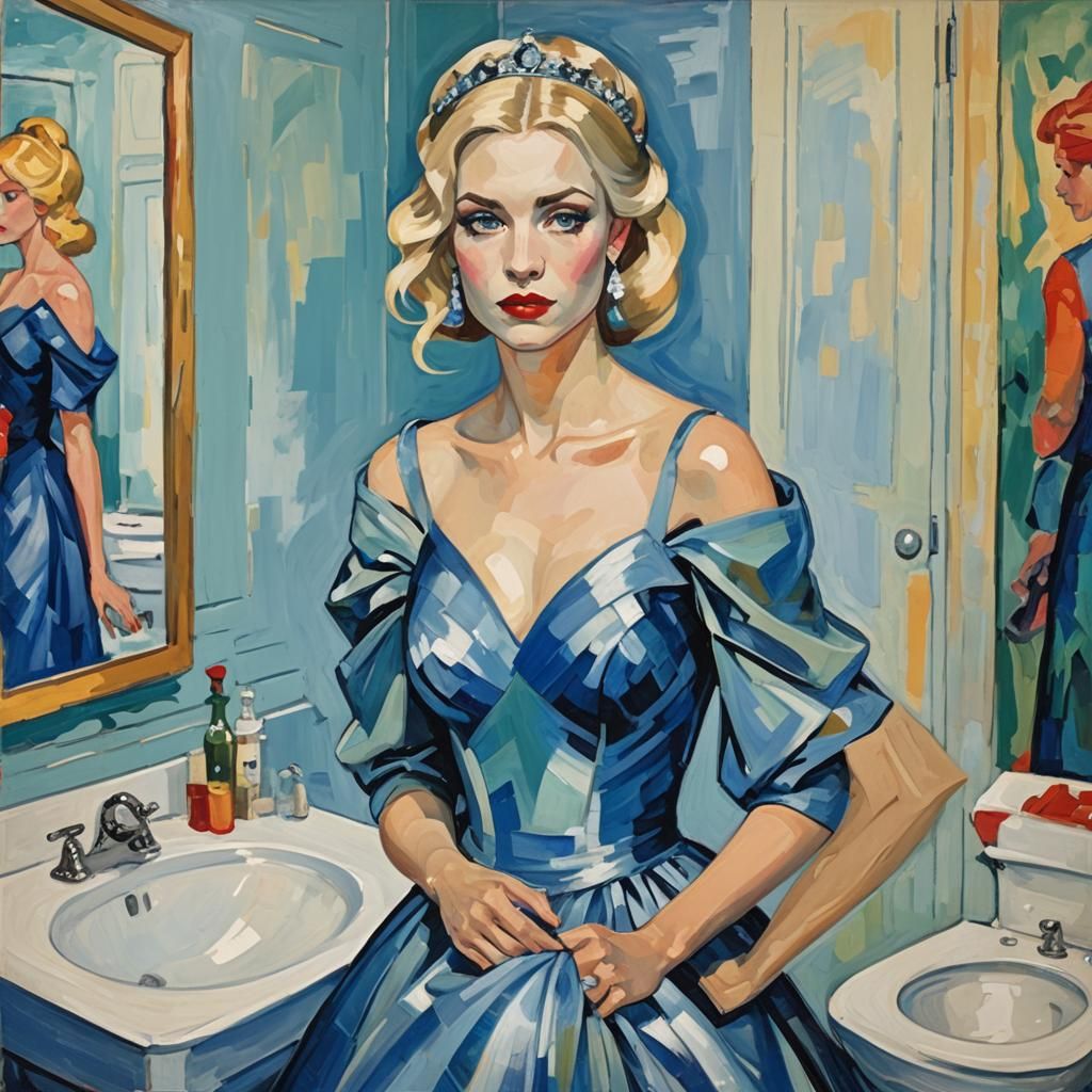 Princess in Ash Blue Gown: A Fauvist Vision