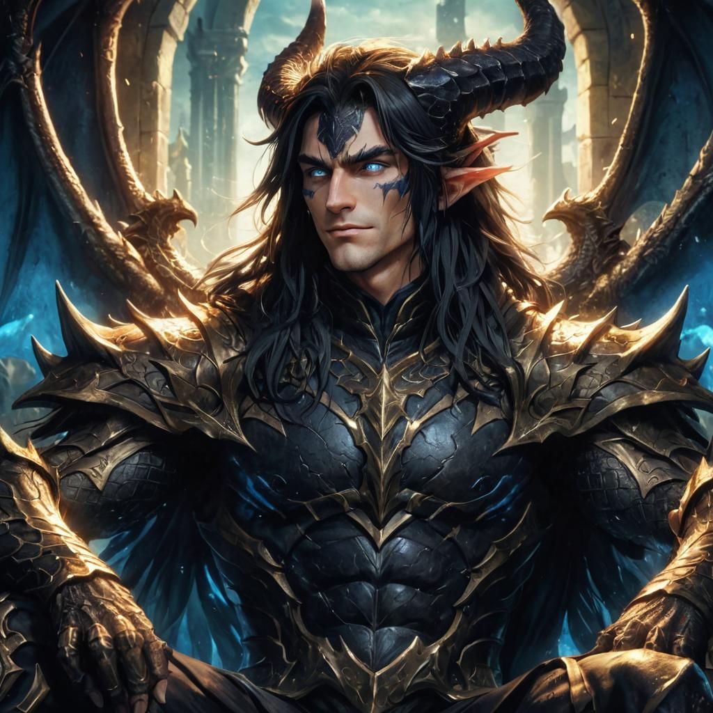 Demon God of Death with Dragon Features