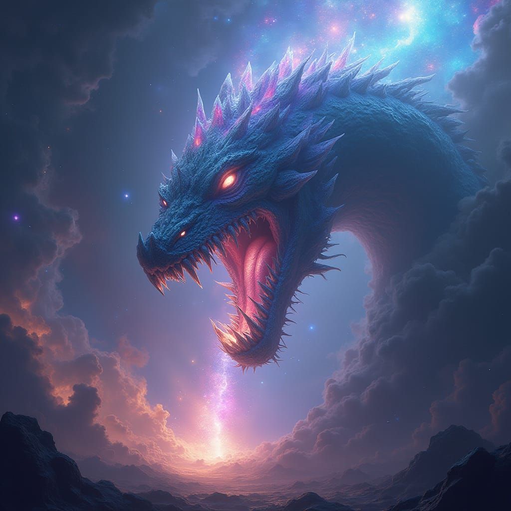 Ethereal Star Dragon Ascends from Astral Vortex