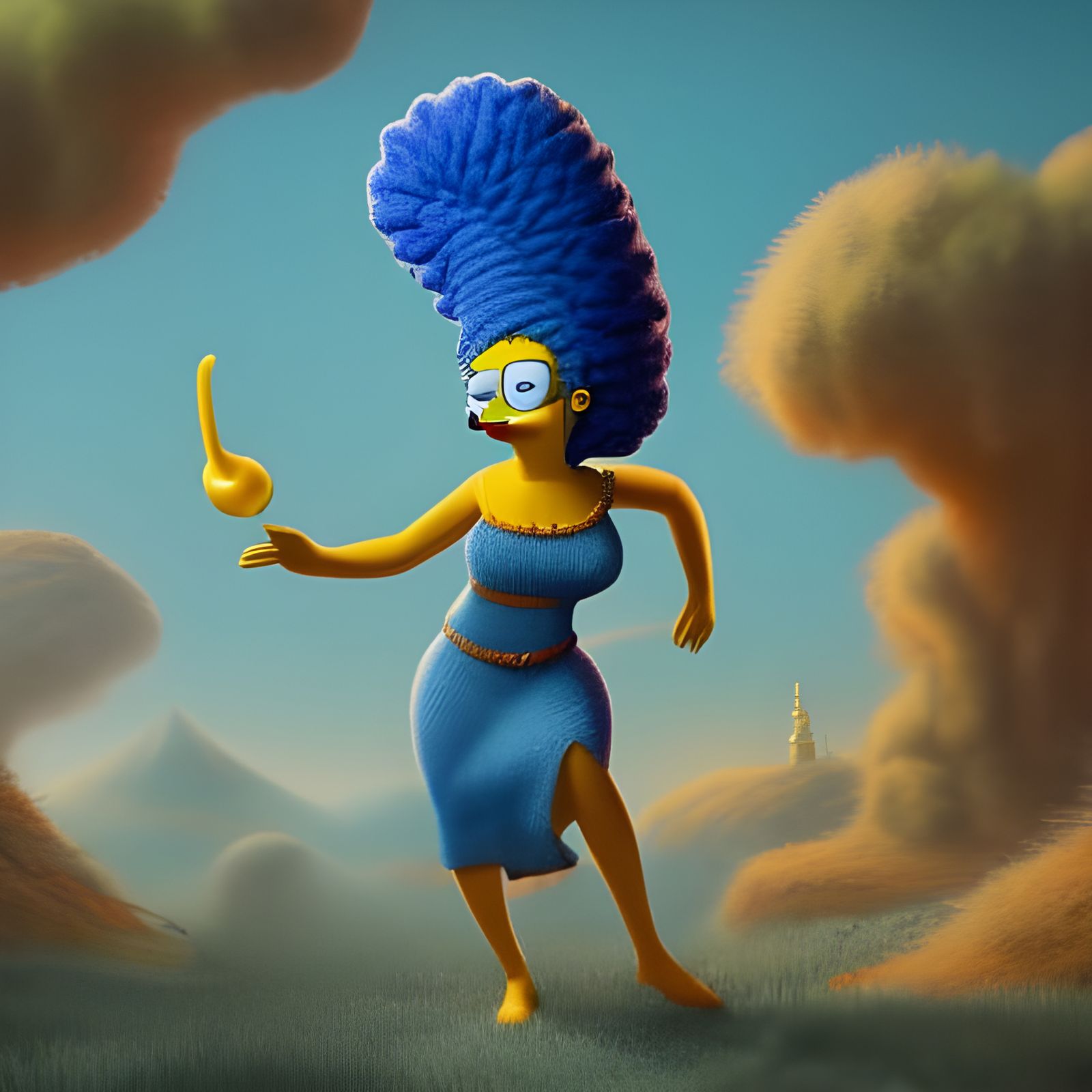 Marge Simpson as a Dog: Fantasy Concept Art