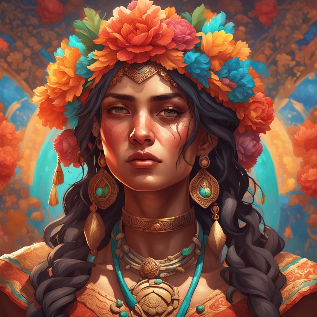 Detailed Portrait in the Style of Artgerm and Mucha