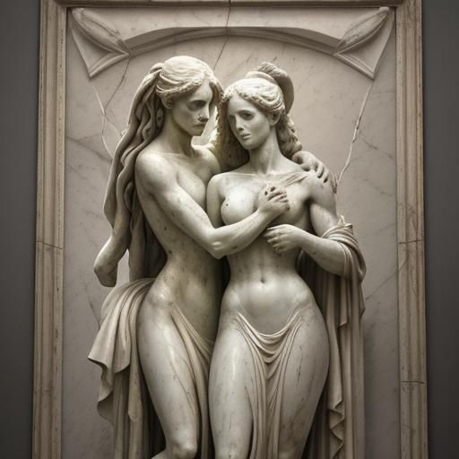 Broken Adam and Eve Neoclassical Sculpture