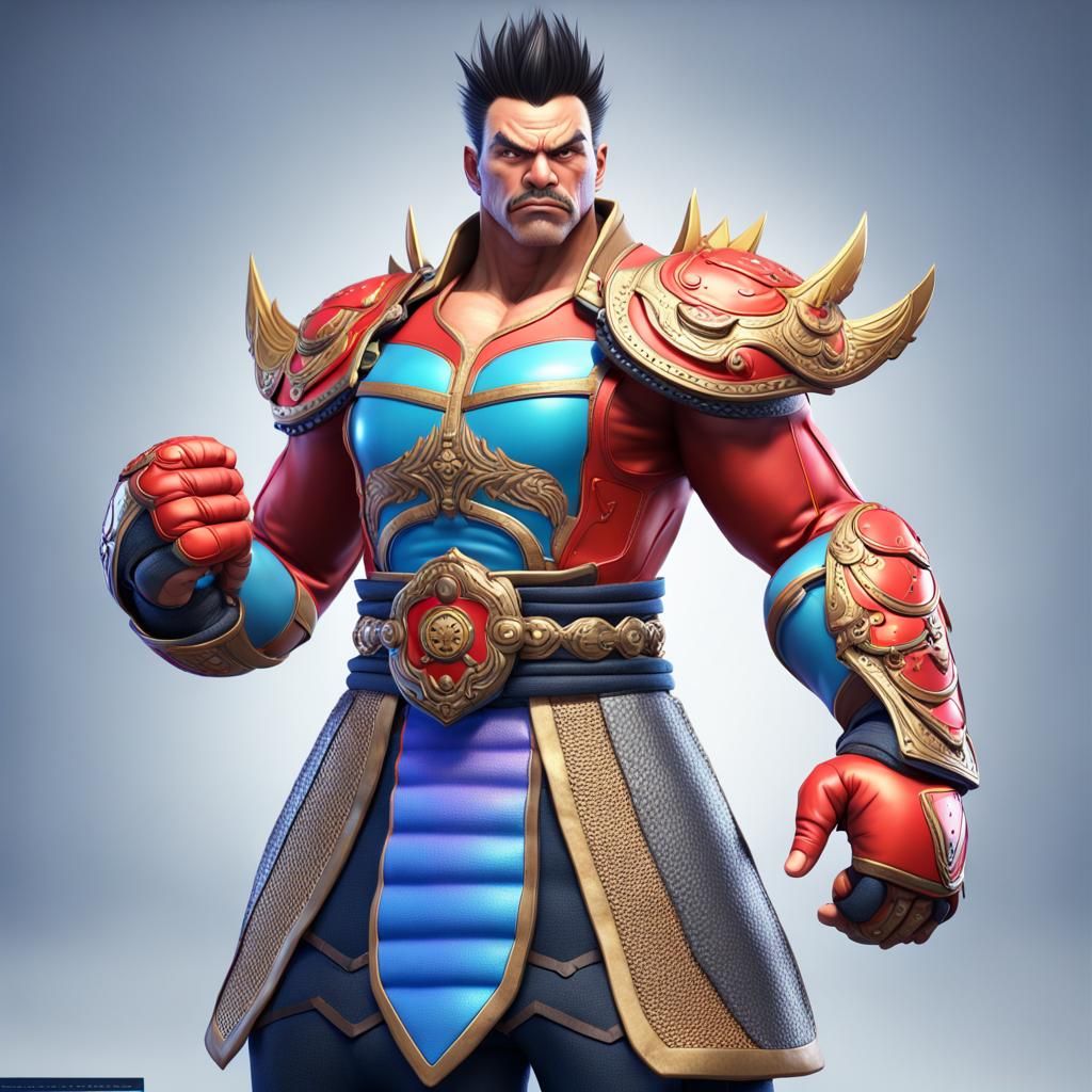 Armor King Tekken Fighter in Pixar Style