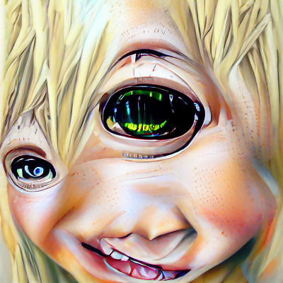 Hyperrealistic Artwork of Alien-Human Hybrid Child