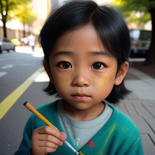 Gifted Young Boy Creates Sidewalk Masterpiece in Chalk