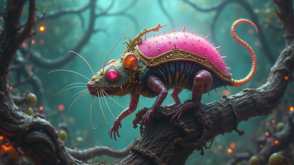Dreamscape Hybrid Roach Rat with Glittering Saddle and Whirl...