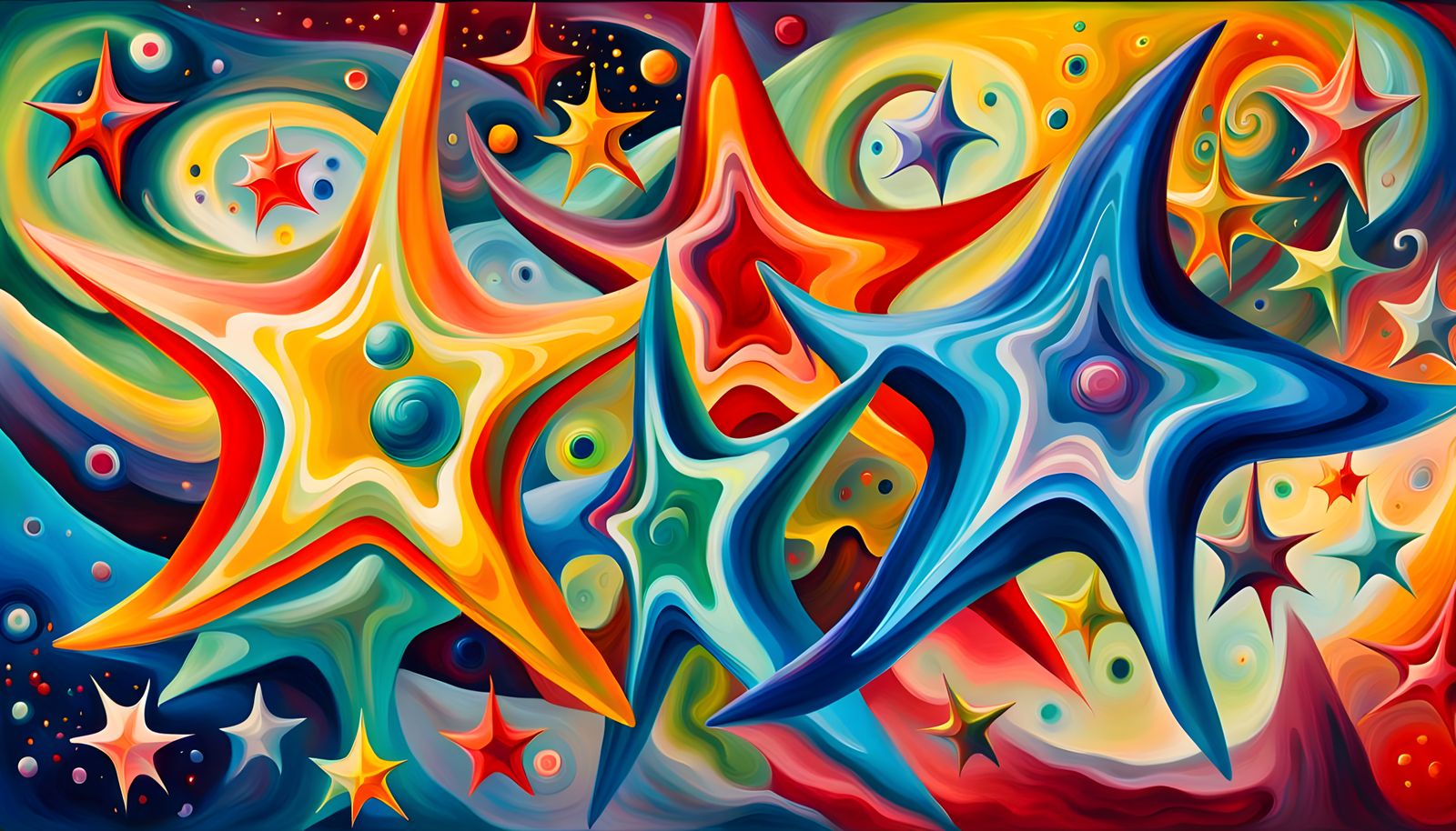 Iridescent Star Cluster Formation as Impasto Oil Painting