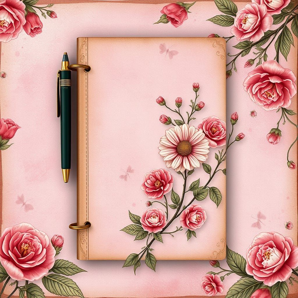 Surreal Floral Fantasy in Vintage Digital Art
