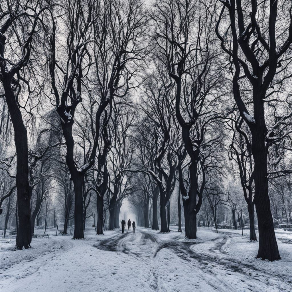 Young Woman with Blue Rose in Cityscape