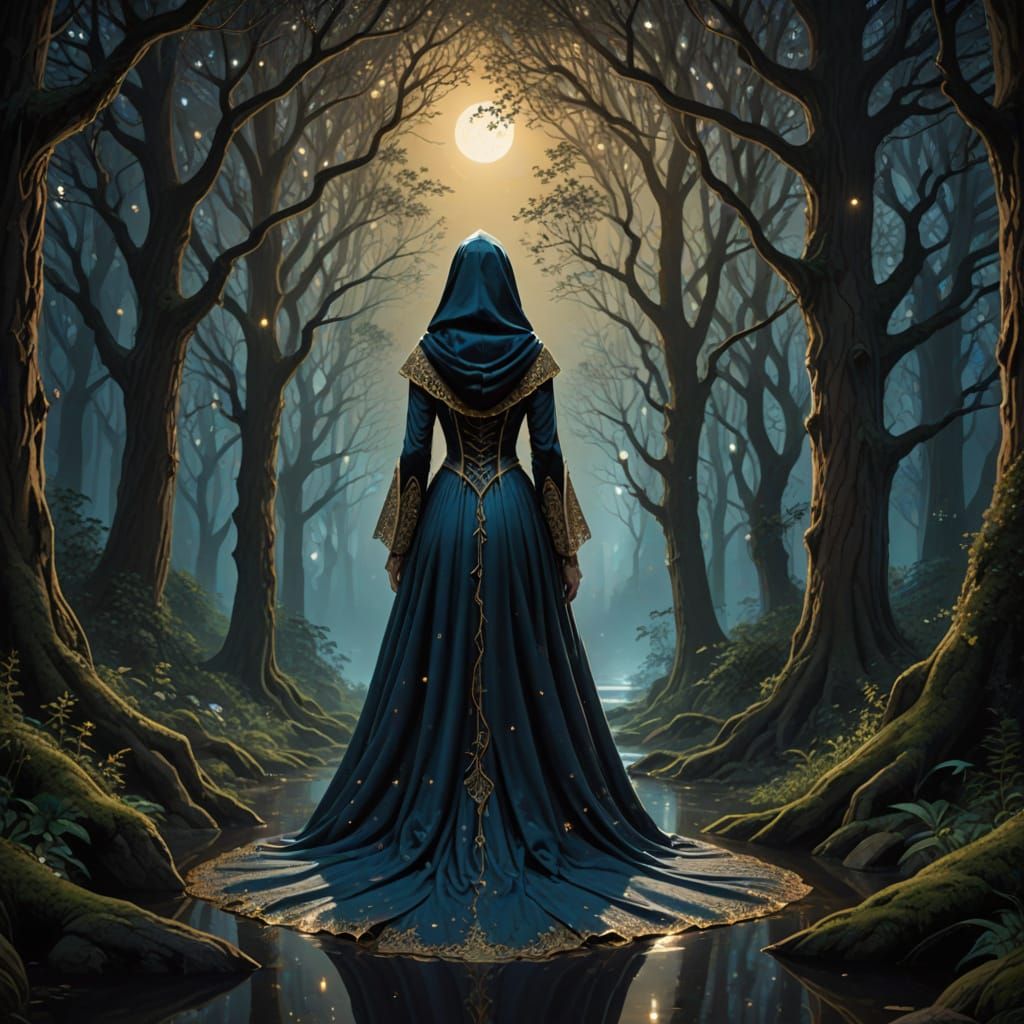 Celestial Forest Portal Revealed in Regal Gown