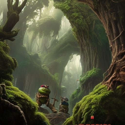 Dramatic Forest Impact Zone Digital Matte Painting