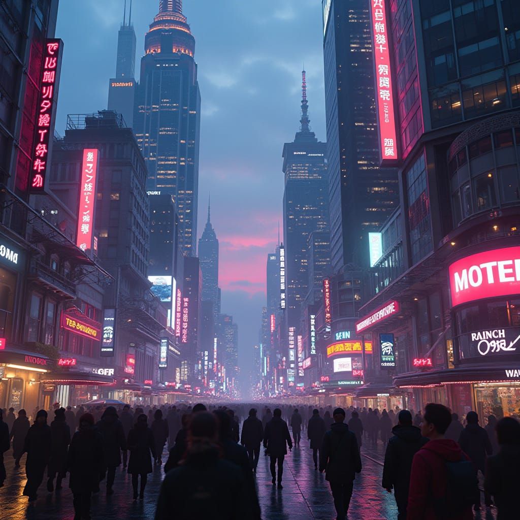 Surreal Cyberpunk Frankfurt Unveils Futuristic Downtown at N...
