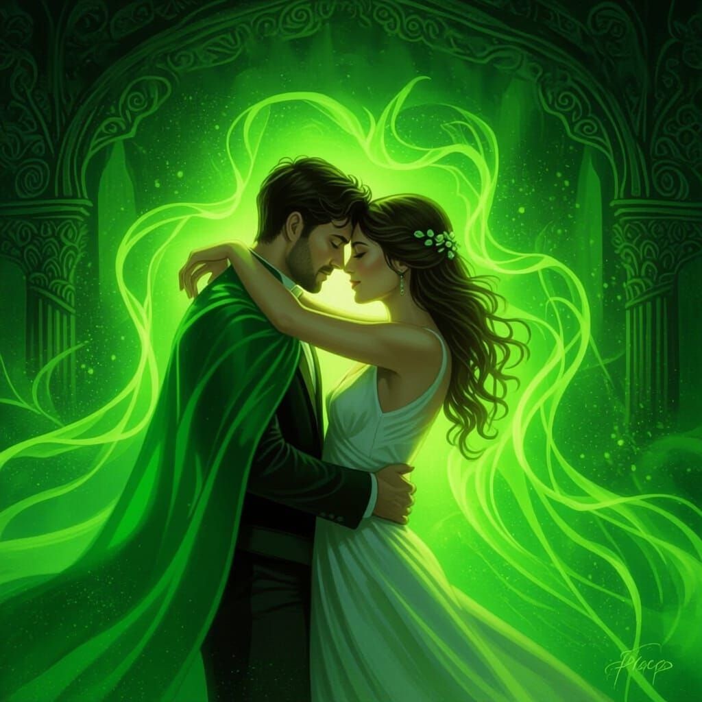 Reunion Embrace: Hopeful Green Mantle