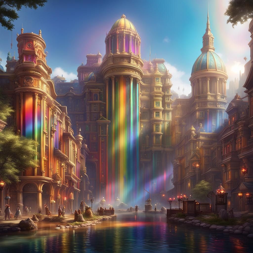 Rainbow City Concept Art in Unreal Engine 5