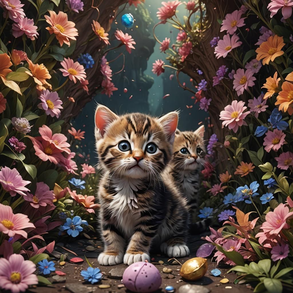 Adorable Kitten Affection: A Touching Mother-Child Moment