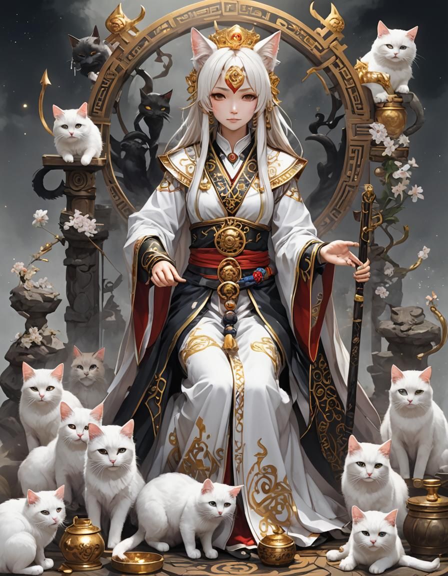 Neko Priestess Illustration