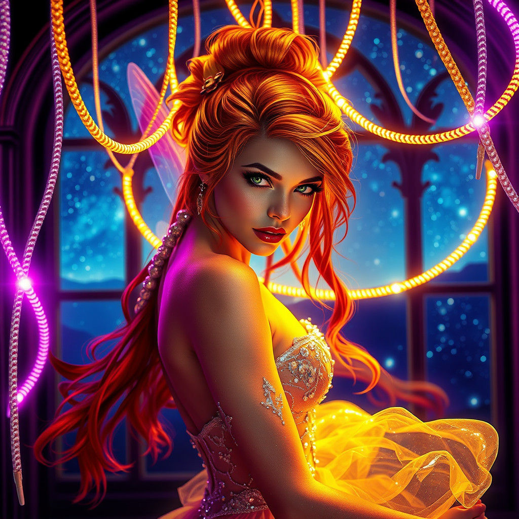 Seductive Fairy Dances in Neon Aether
