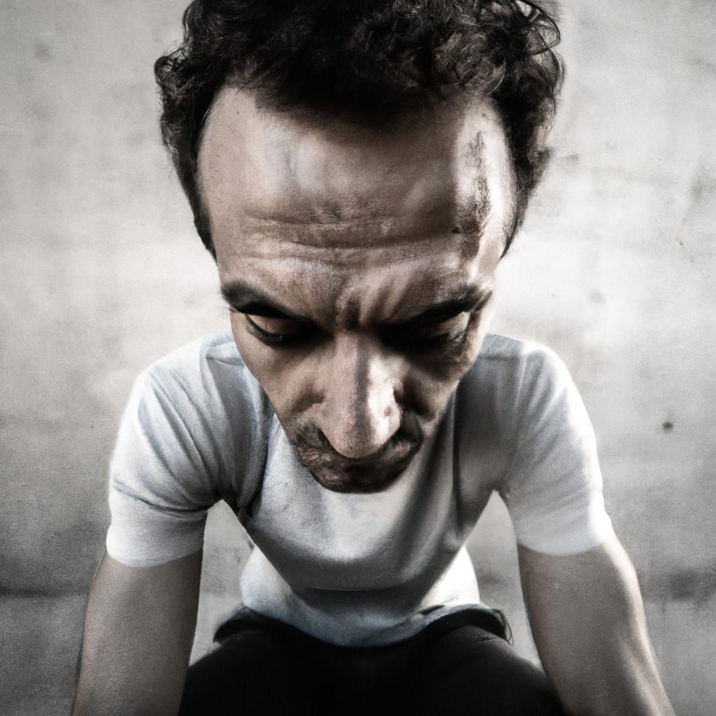 Man Contemplates in White Void: Photographic Portrait