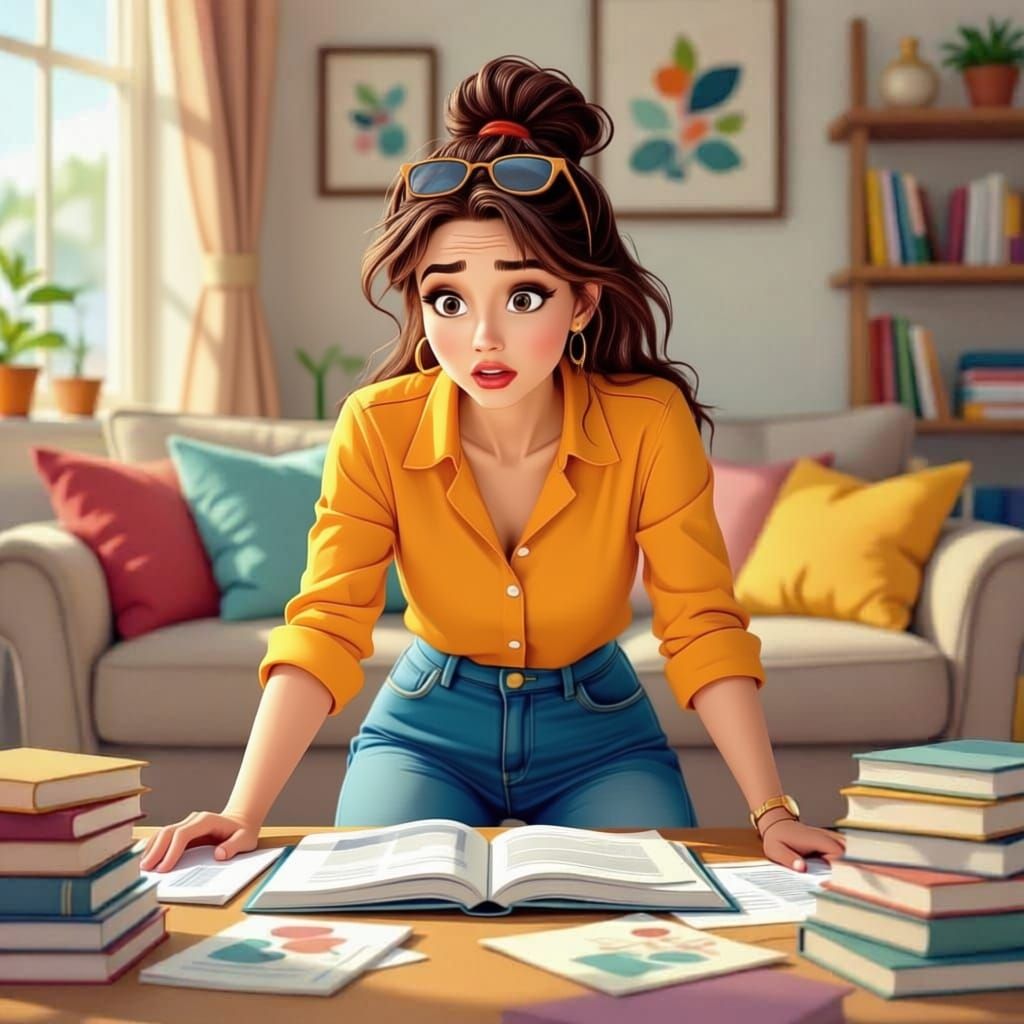 Humorous Animation: Woman Searches for Glasses on Head