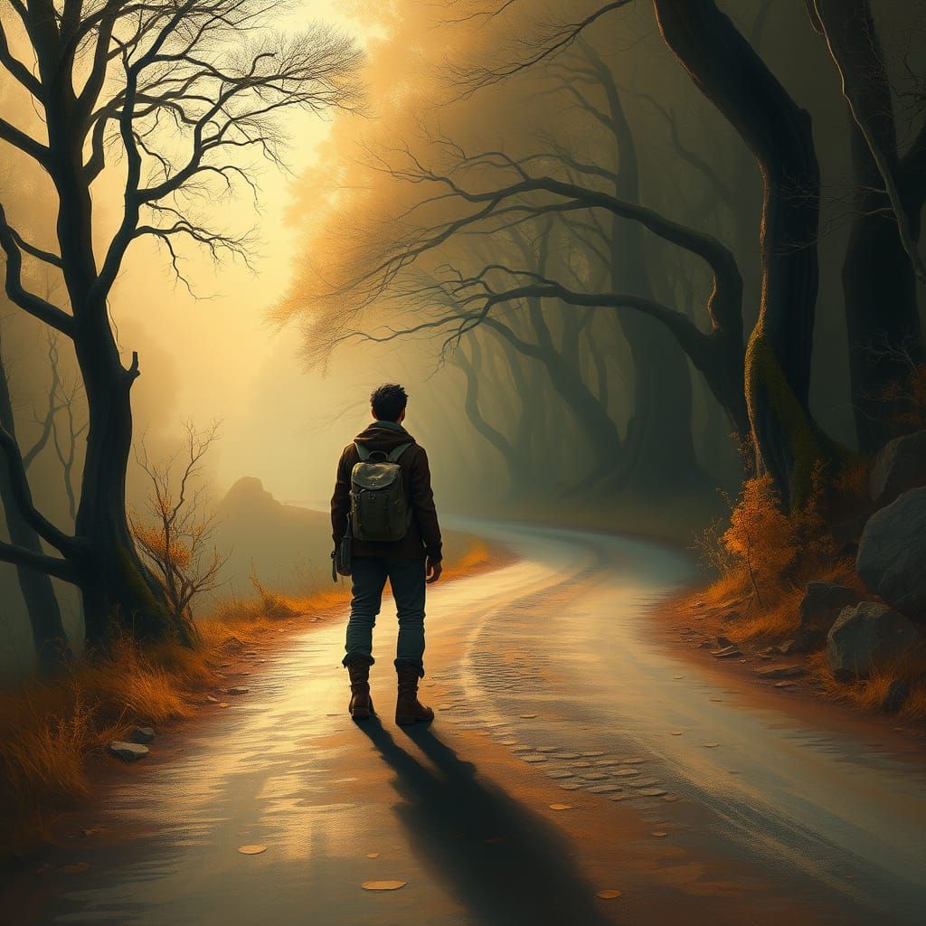 Surreal Traveler Embarks on a Mystical Journey Through Whisp...