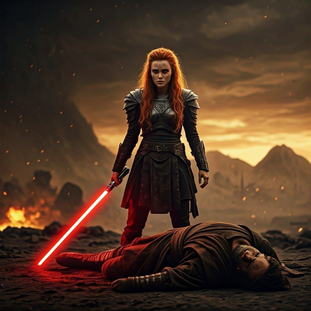 Ginger Viking Warrior Defeats Jedi in Epic Galactic Battle