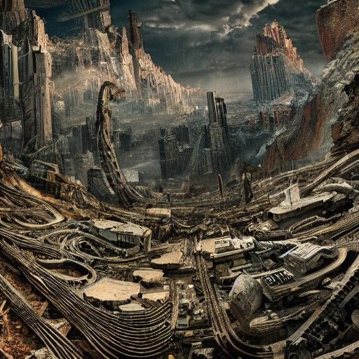 Post-Apocalyptic Sci-Fi Ruins in Hyperdetailed 8K