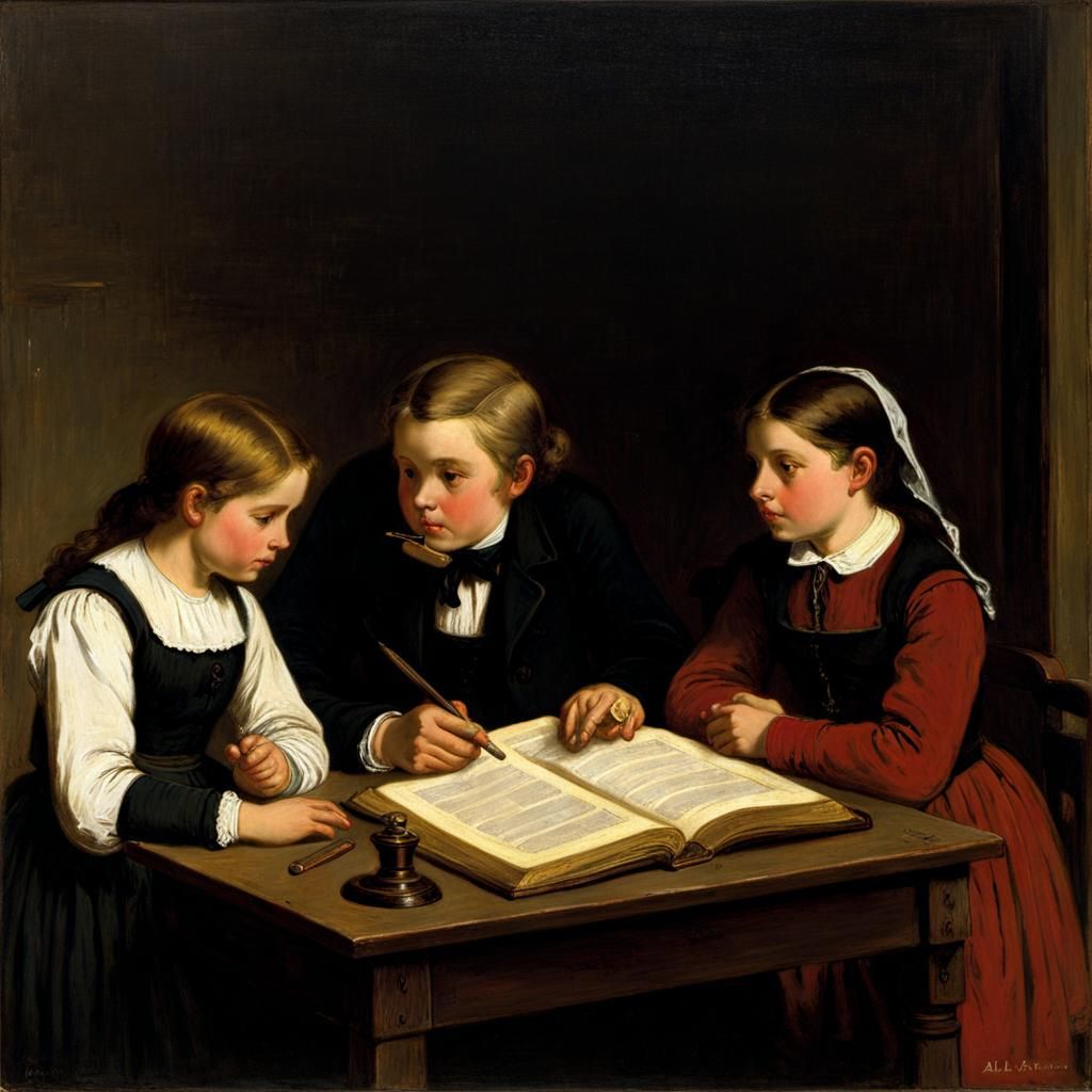 Classroom Scene in Realism Style