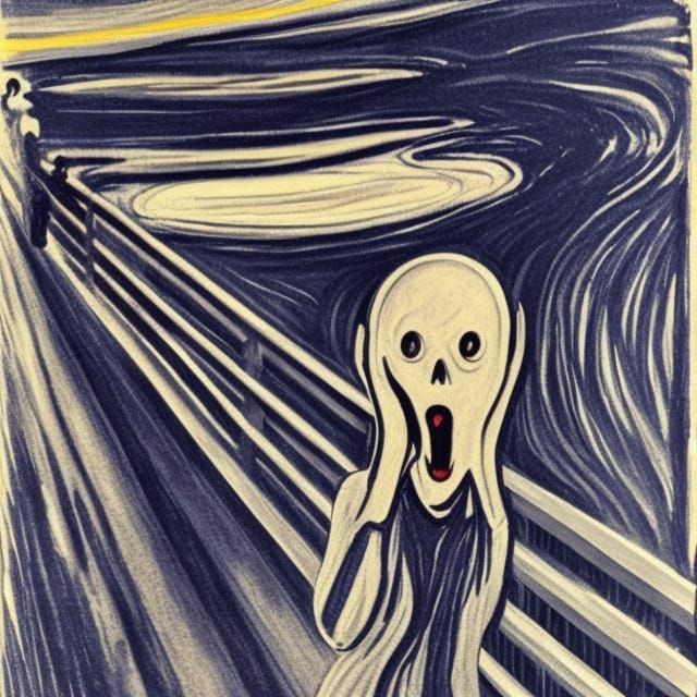 Abstract Scream: Minimalist Expression of Terror