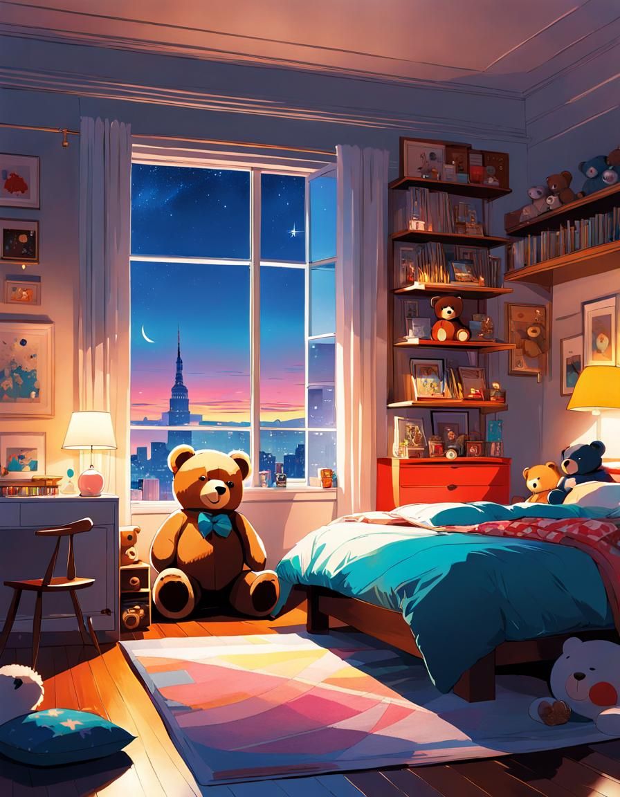 Teddy Bear Collection in Anime Style
