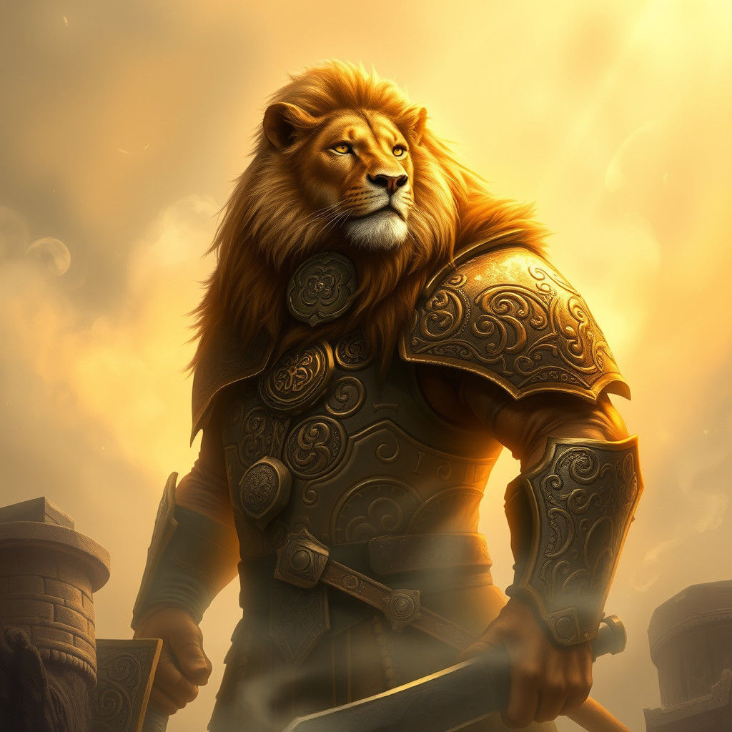 Lion Barbarian in Ethereal Celtic Realm