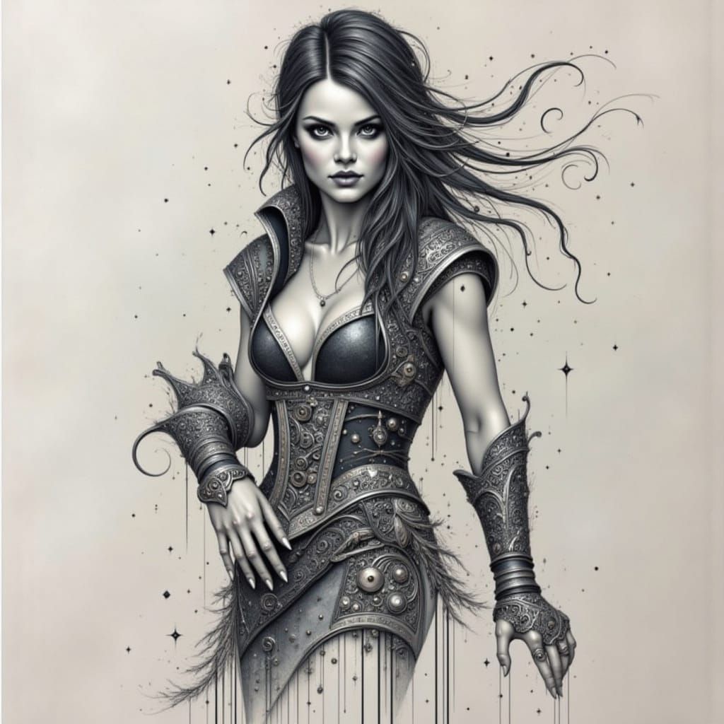 Pirate Sketch in Dark, Textured Style