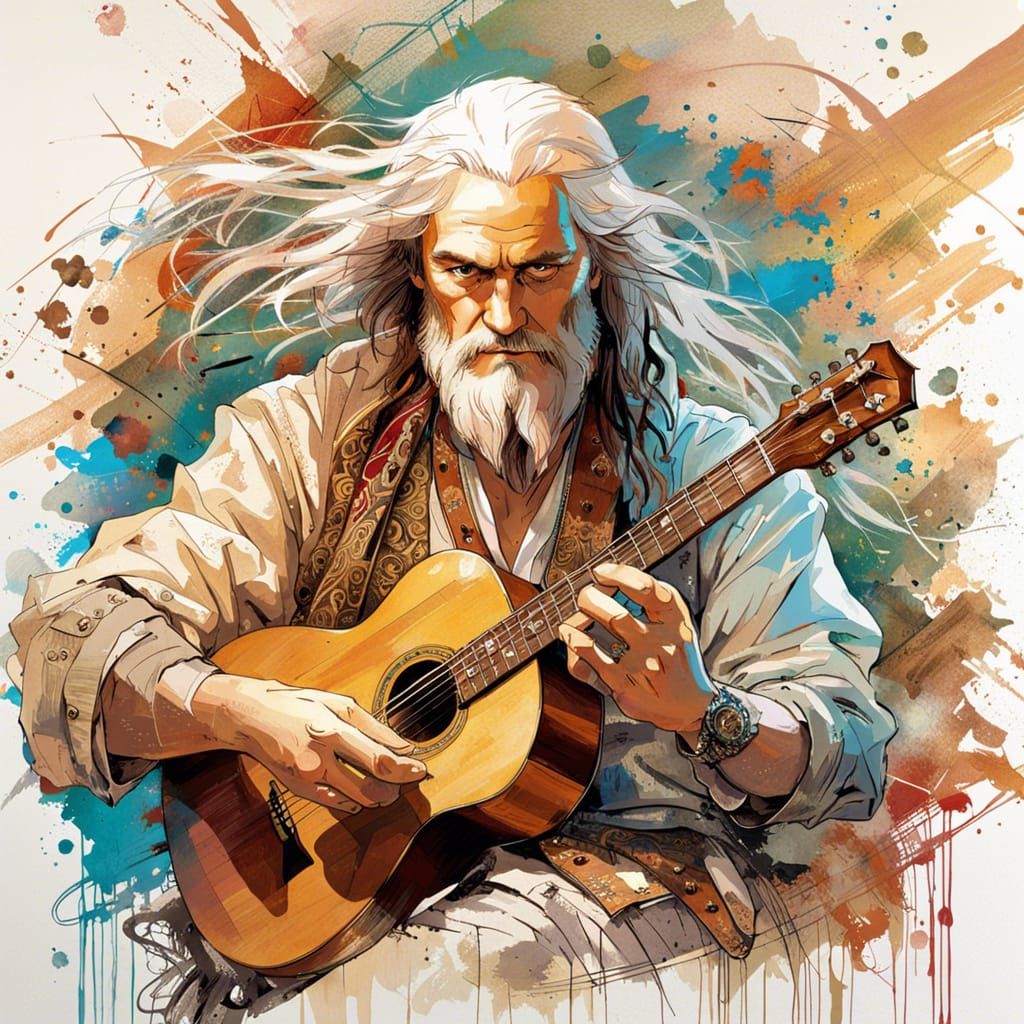 Leonardo da Vinci as Anime Rockstar