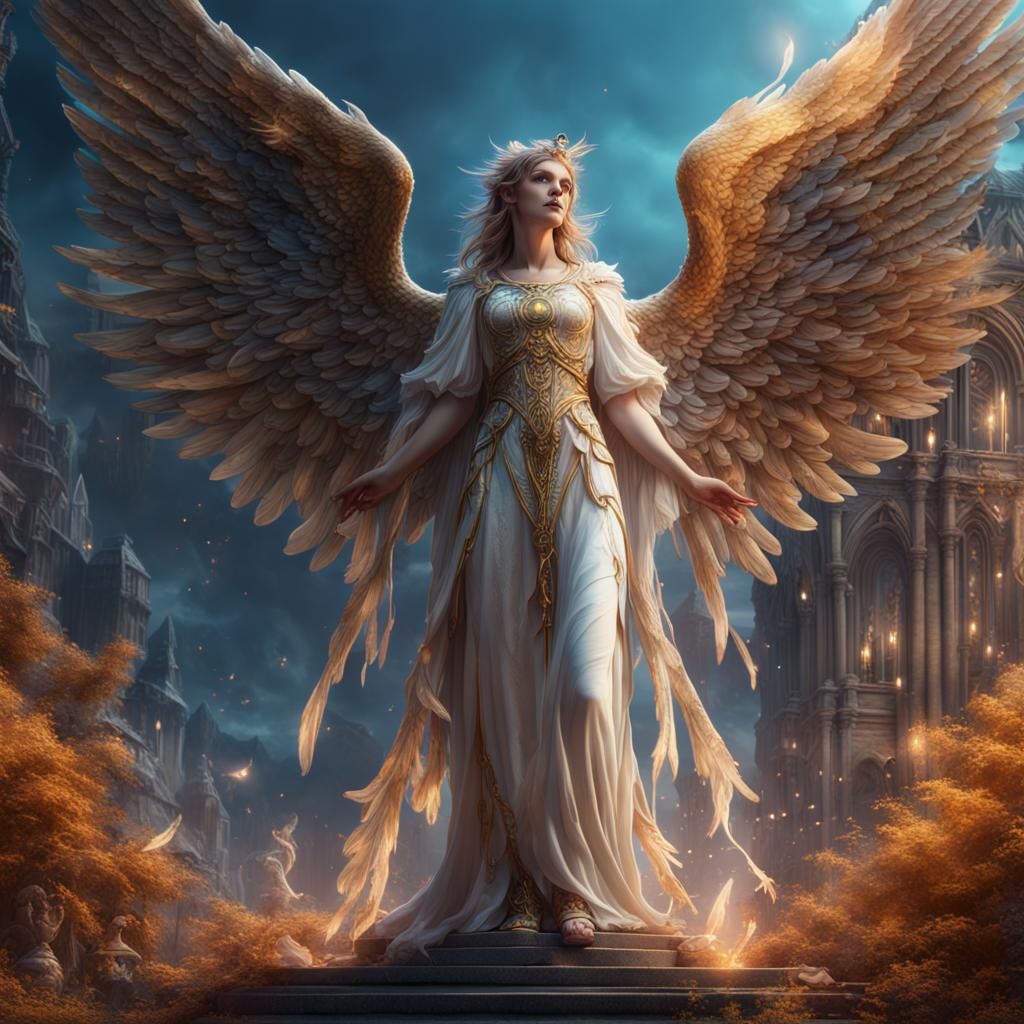 Ethereal Angel of Life in Detailed Matte Painting