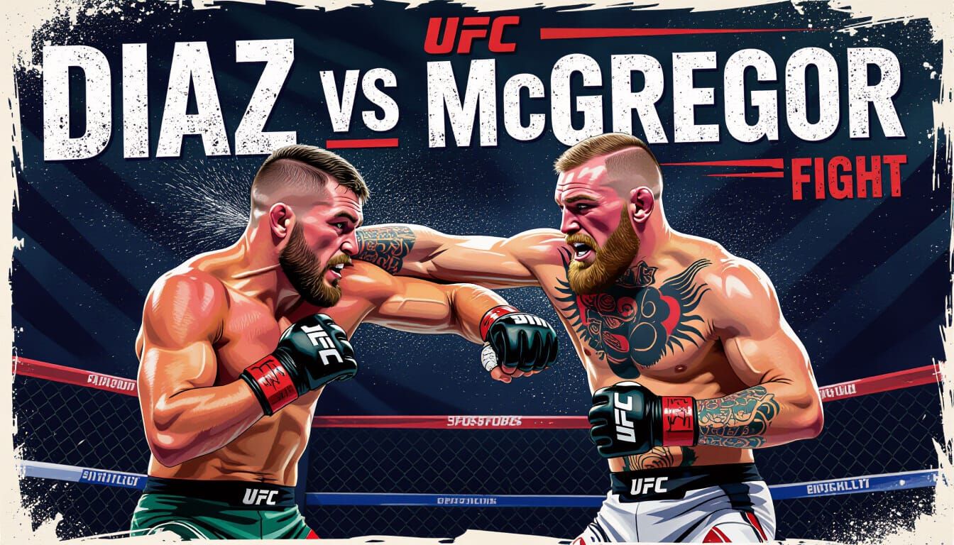 UFC Fight Poster: Diaz vs McGregor in Propaganda Style
