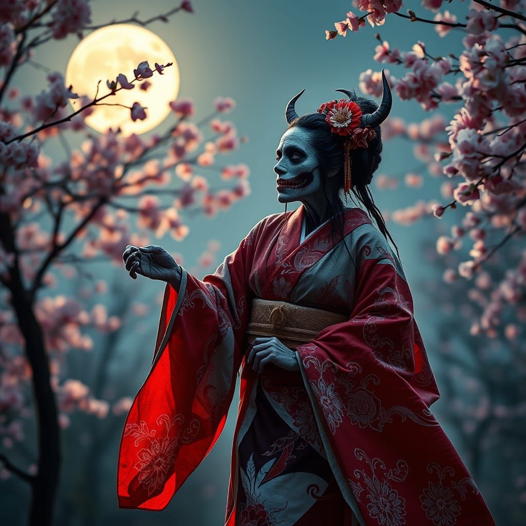 Geisha Zombie Dance Under the Moon