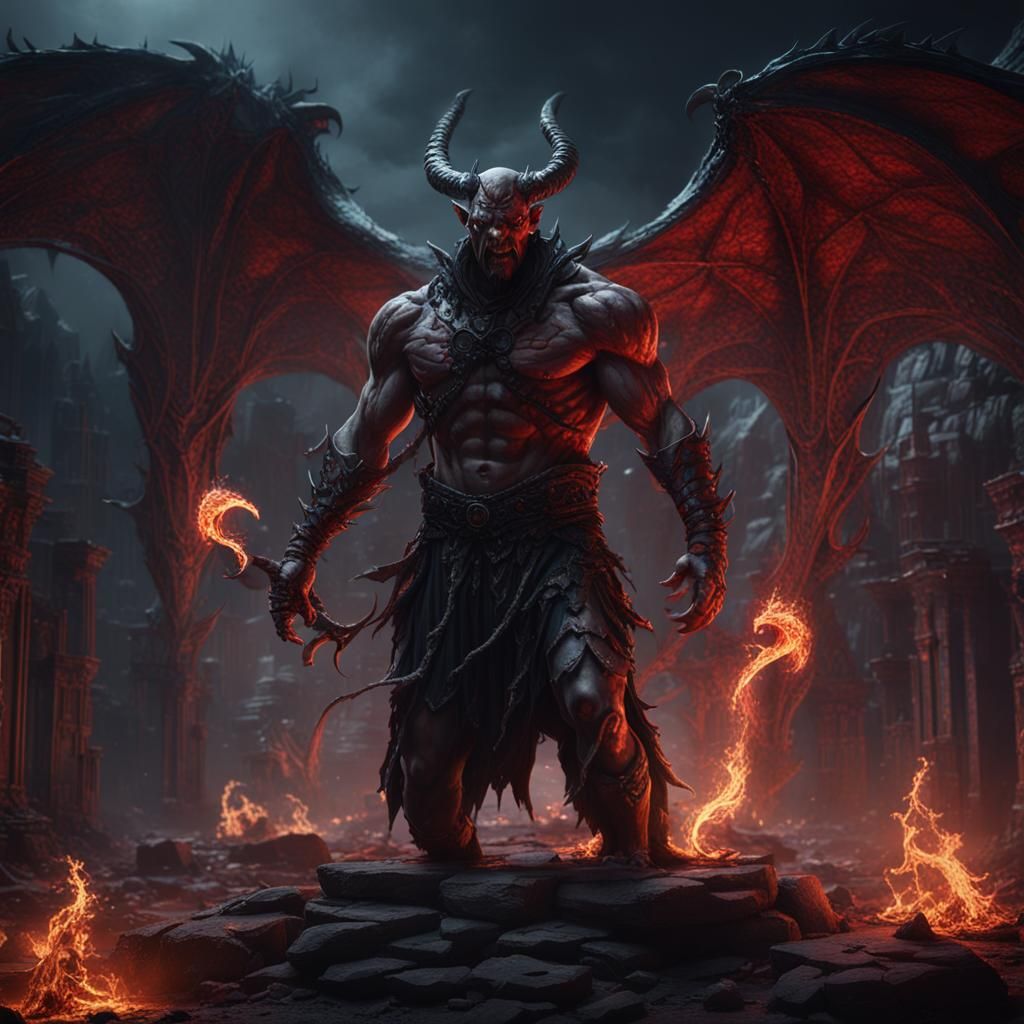 Immortal Pain: Detailed Demon in Fantasy Art