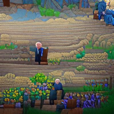 Bernie Sanders in Stardew Valley: AI Generated Image