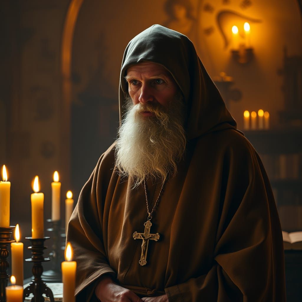 Elder Monk in Contemplative Silence