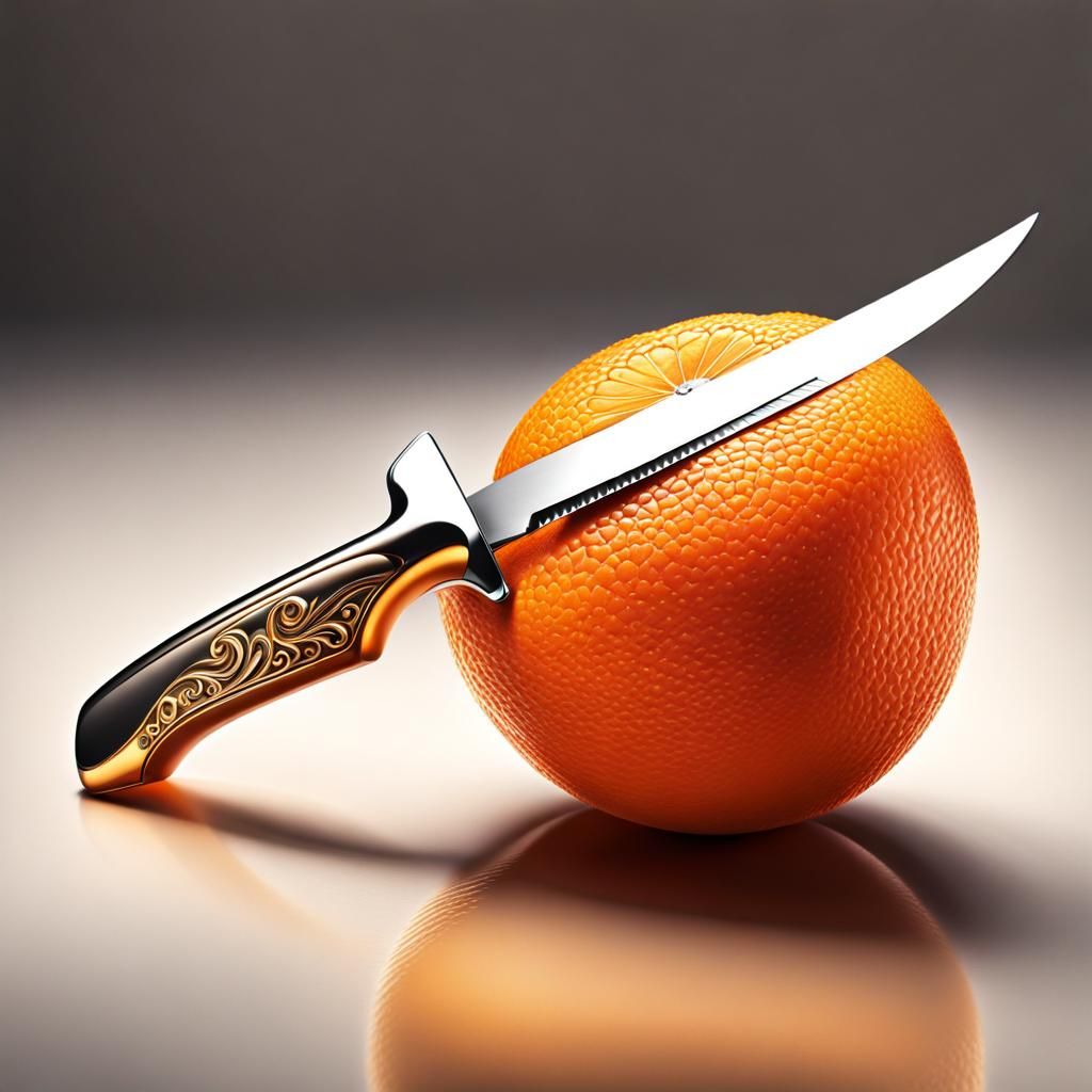 Hyperrealistic Orange Slice with Dynamic Lighting