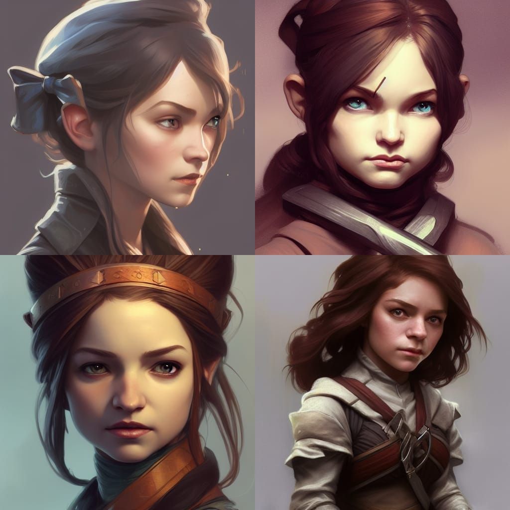 Halfling Rogue Portrait in Fantasy Art Style