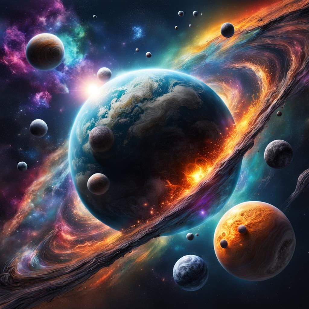 Hyperrealistic Cosmos: Planets, Galaxies, and Black Holes