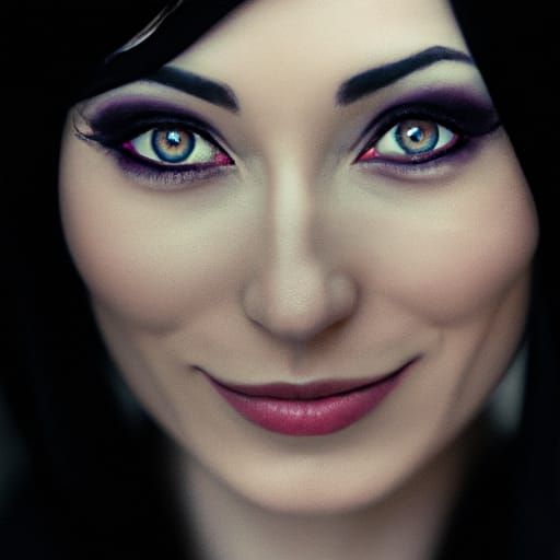 Dieselpunk Woman Portrait with Violet Eyes