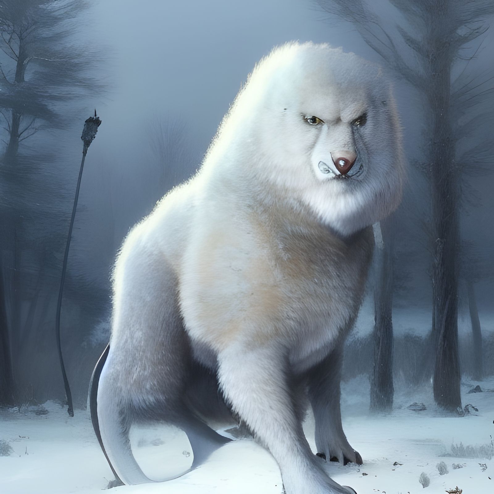 Winter Animal Painting in Photorealistic Style