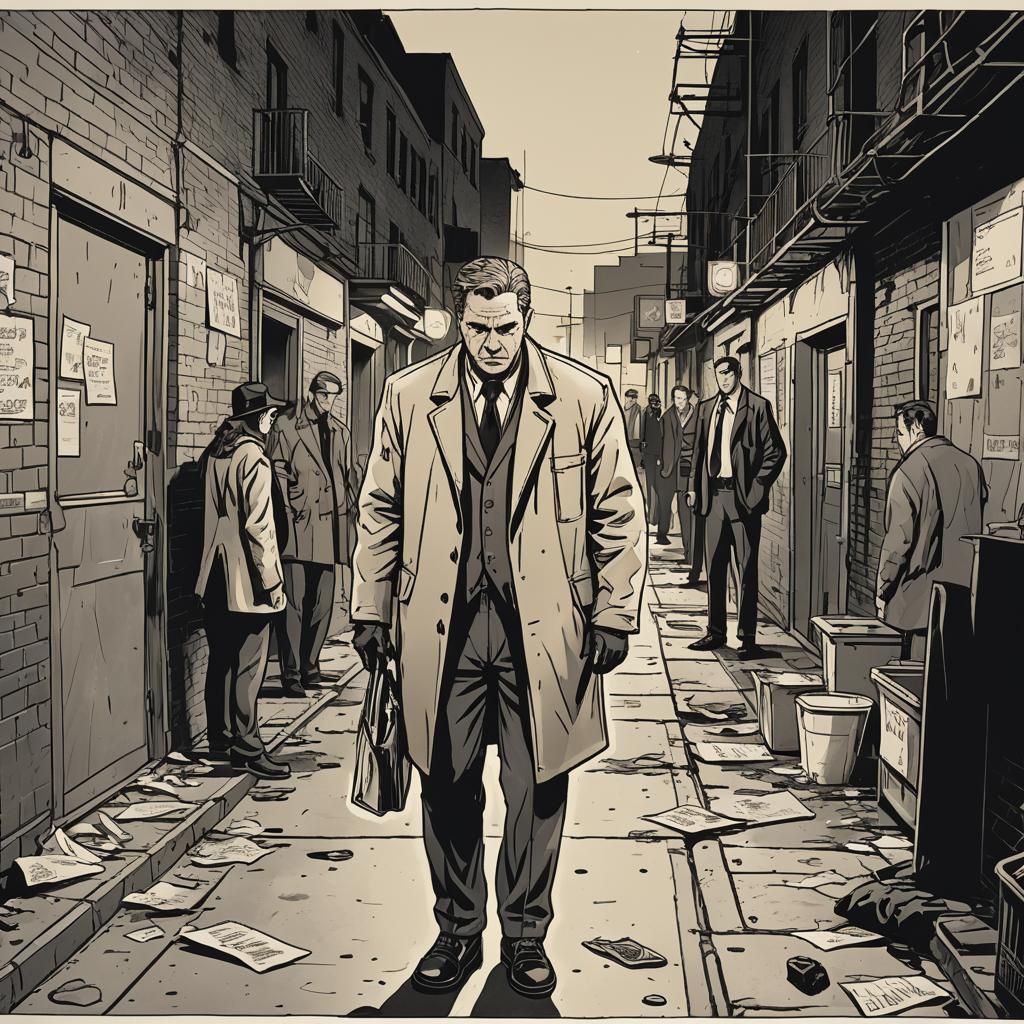 Noir Detective Investigates Crime Scene Storyboard