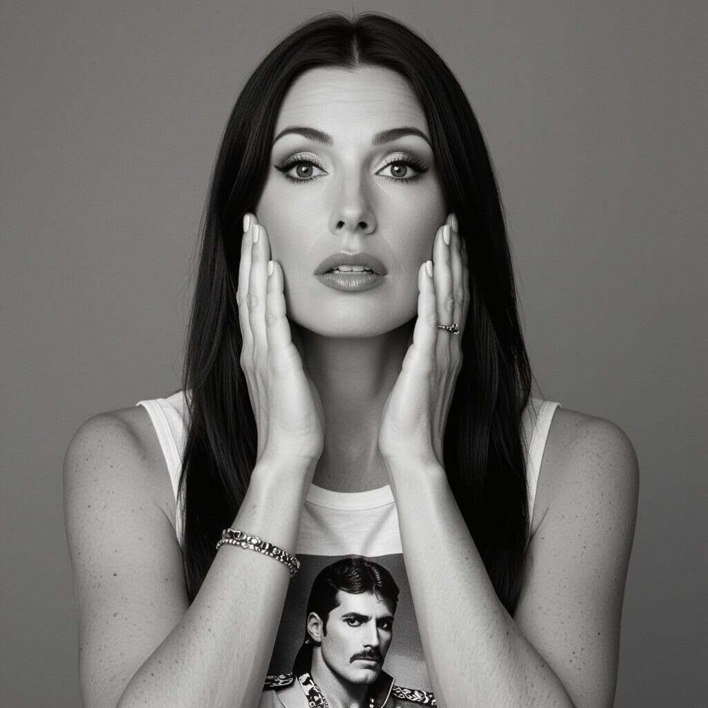 Striking Black and White Portrait with High Contrast