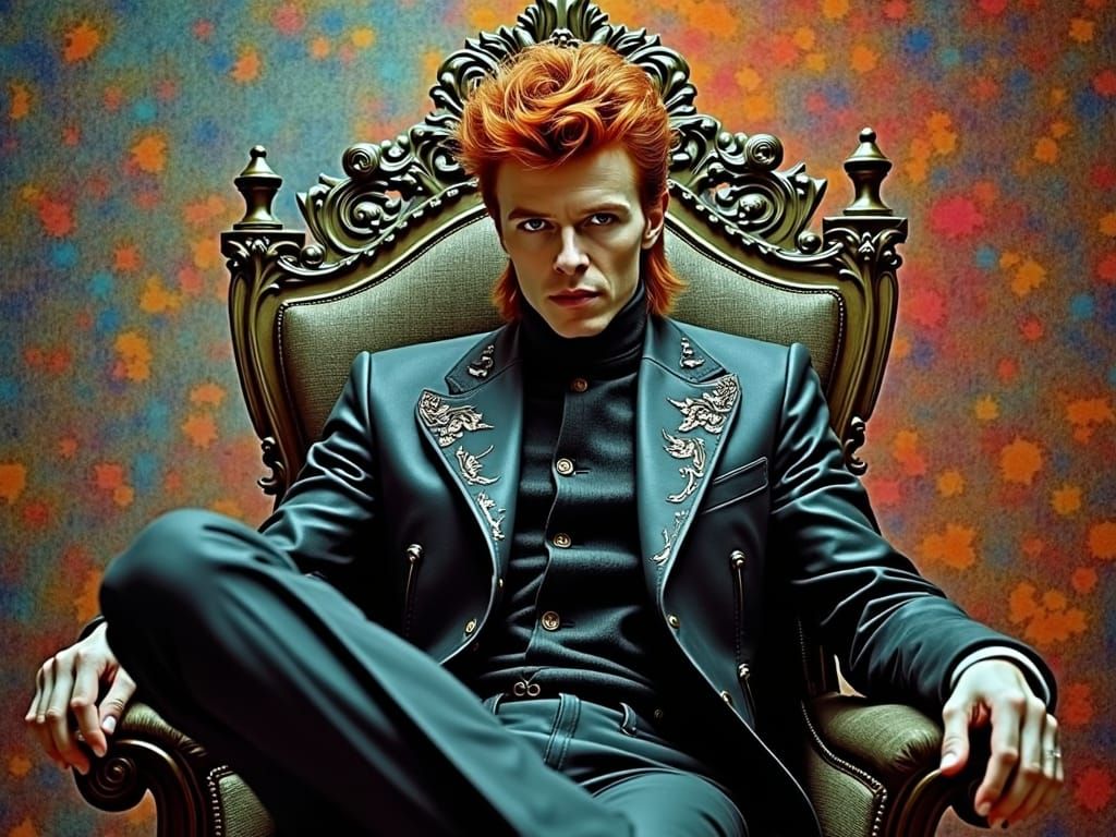 David Bowie Surreal Portrait in Leyendecker Style